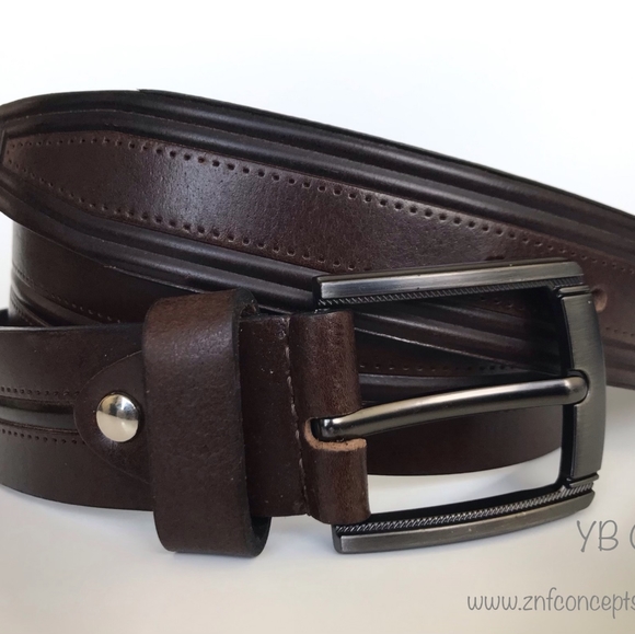 Men's Belt, Chocolate brown, Full Grain Leather - Picture 7 of 7